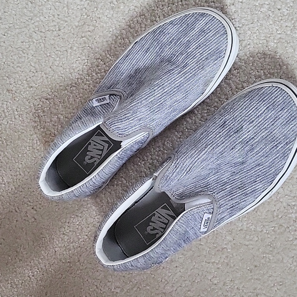 Grey fabric Vans